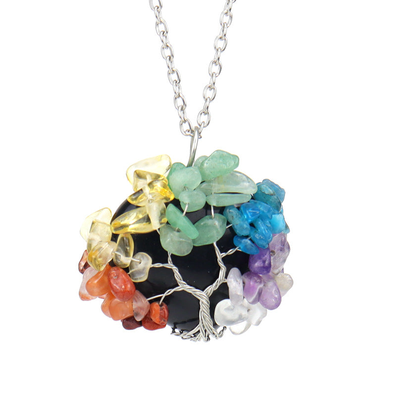 Wholesale Handmade Winding Natural Crushing Thestes Life Tree Love Necklace