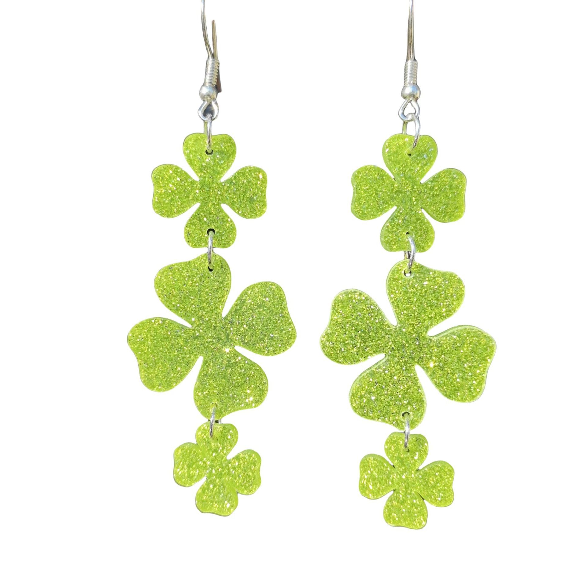 Wholesale St. Patrick's Day  Clover green clover acrylic earrings