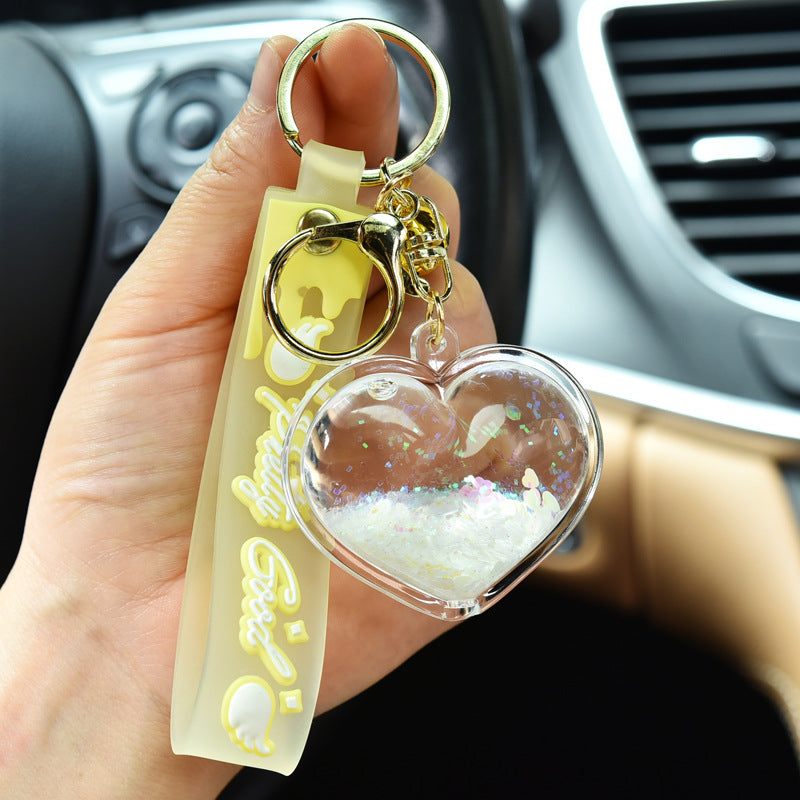 Wholesale Quicksand Love Acrylic Keychain