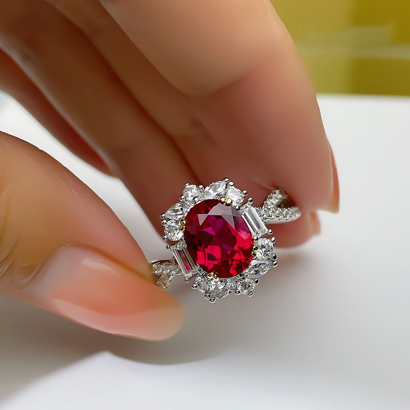 Wholesale 3 carat artificial ruby ring