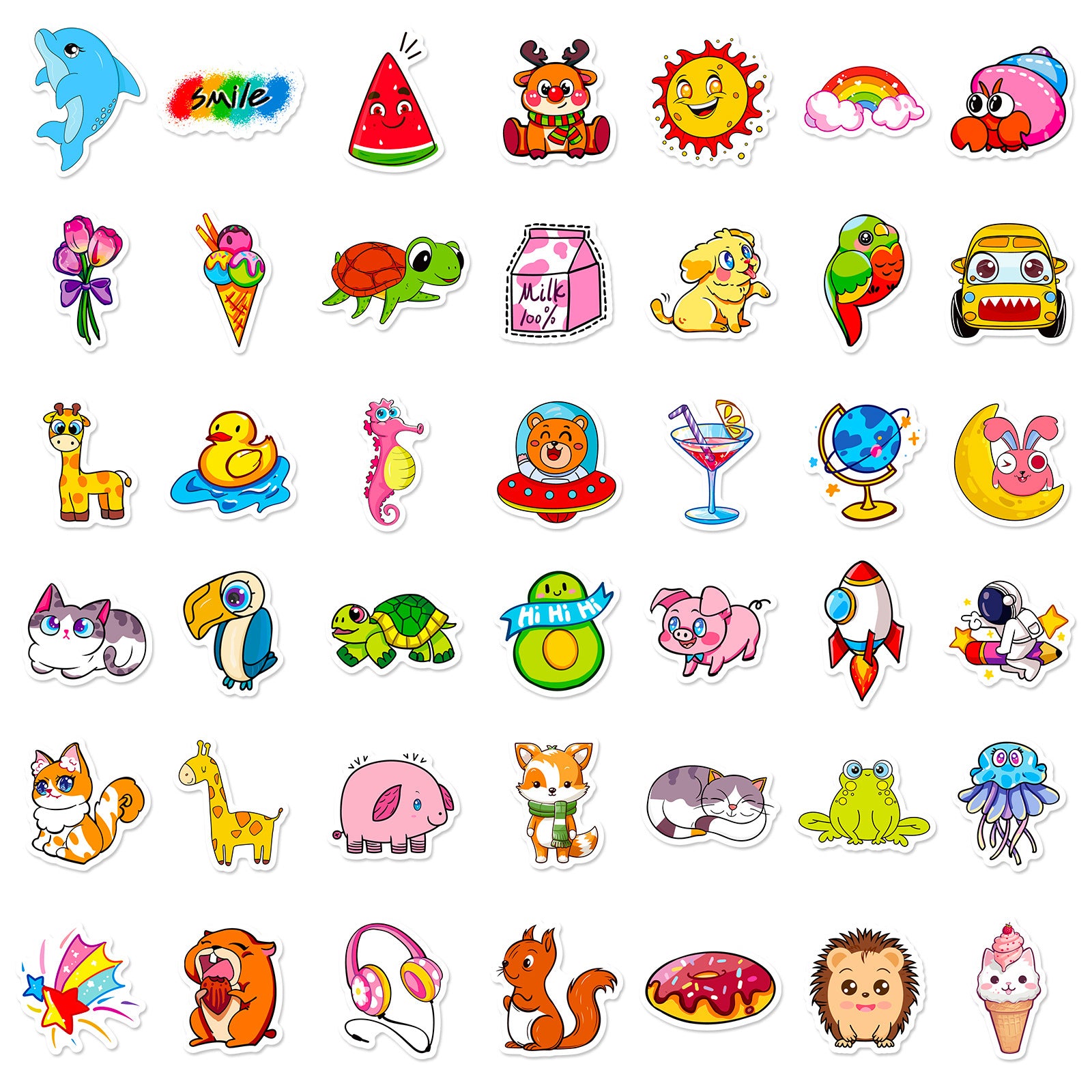 Wholesale 100pcs Cartoon Animal Hedgehog Stickers