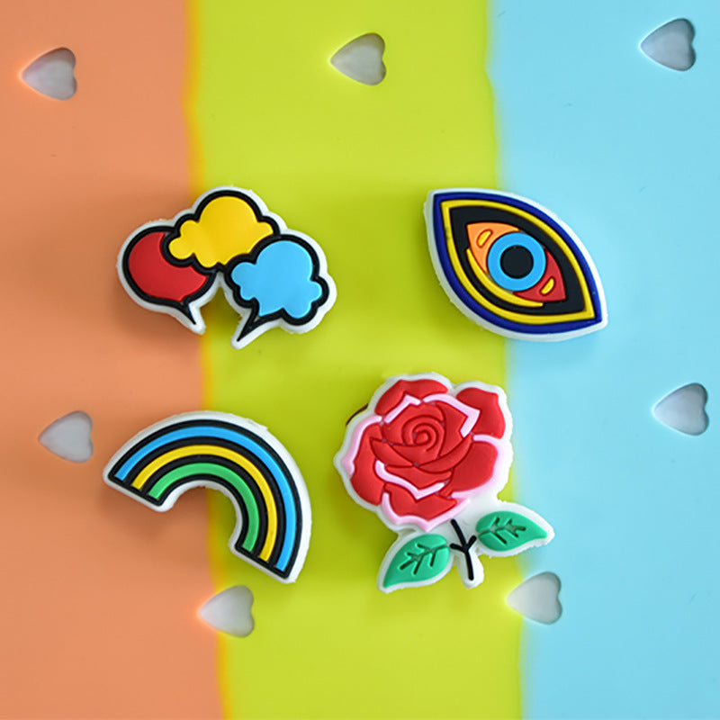 Wholesale  Random 100pcs/pack Oil painting series with string beads   Focal Beads