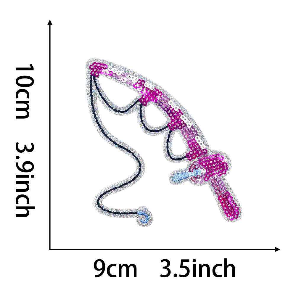 Wholesale 9 Piece Summer Beach Embroidered Patch Set With Sequins Iron On DIY Watermelon Swim Ring Ice Cream Fishing Sunscreen Patches For Chic Style