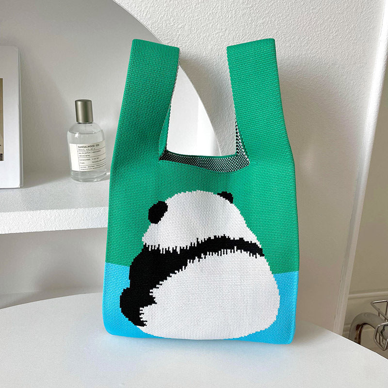 Wholesale Knitted Cute Panda Handbag