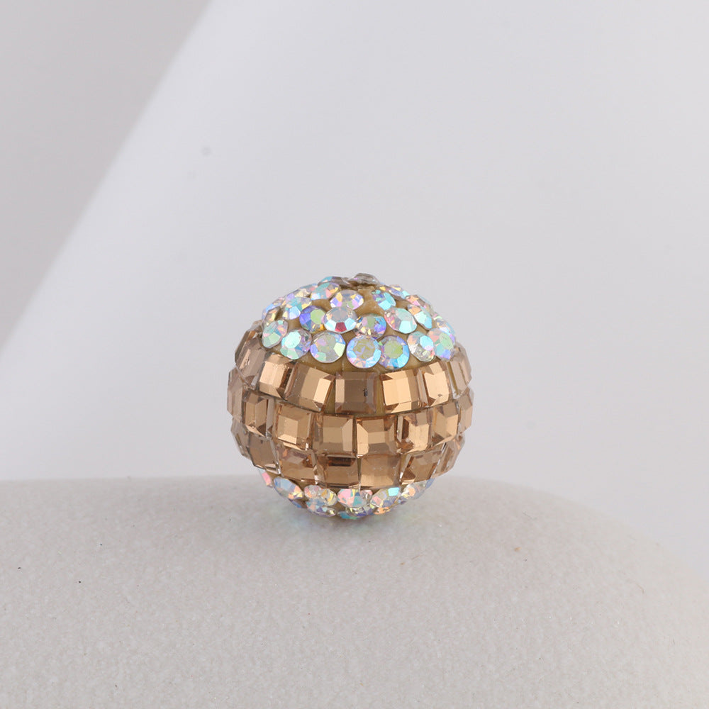 Wholesale Soft Clay Diamond Patch Crystal Bouncy Ball Straight Hole Beads