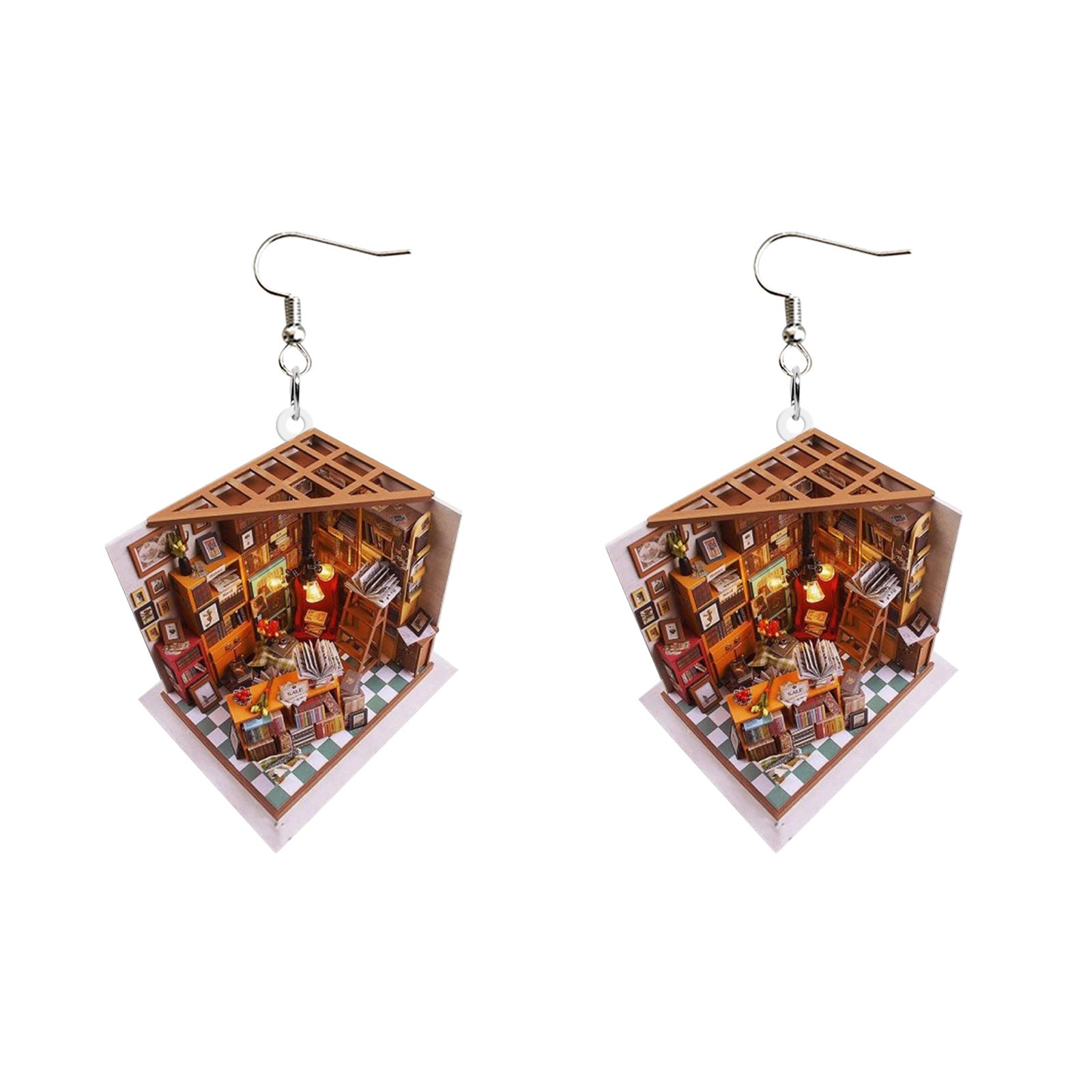 Wholesale Puppy Love Bookstore Creative Acrylic Earrings