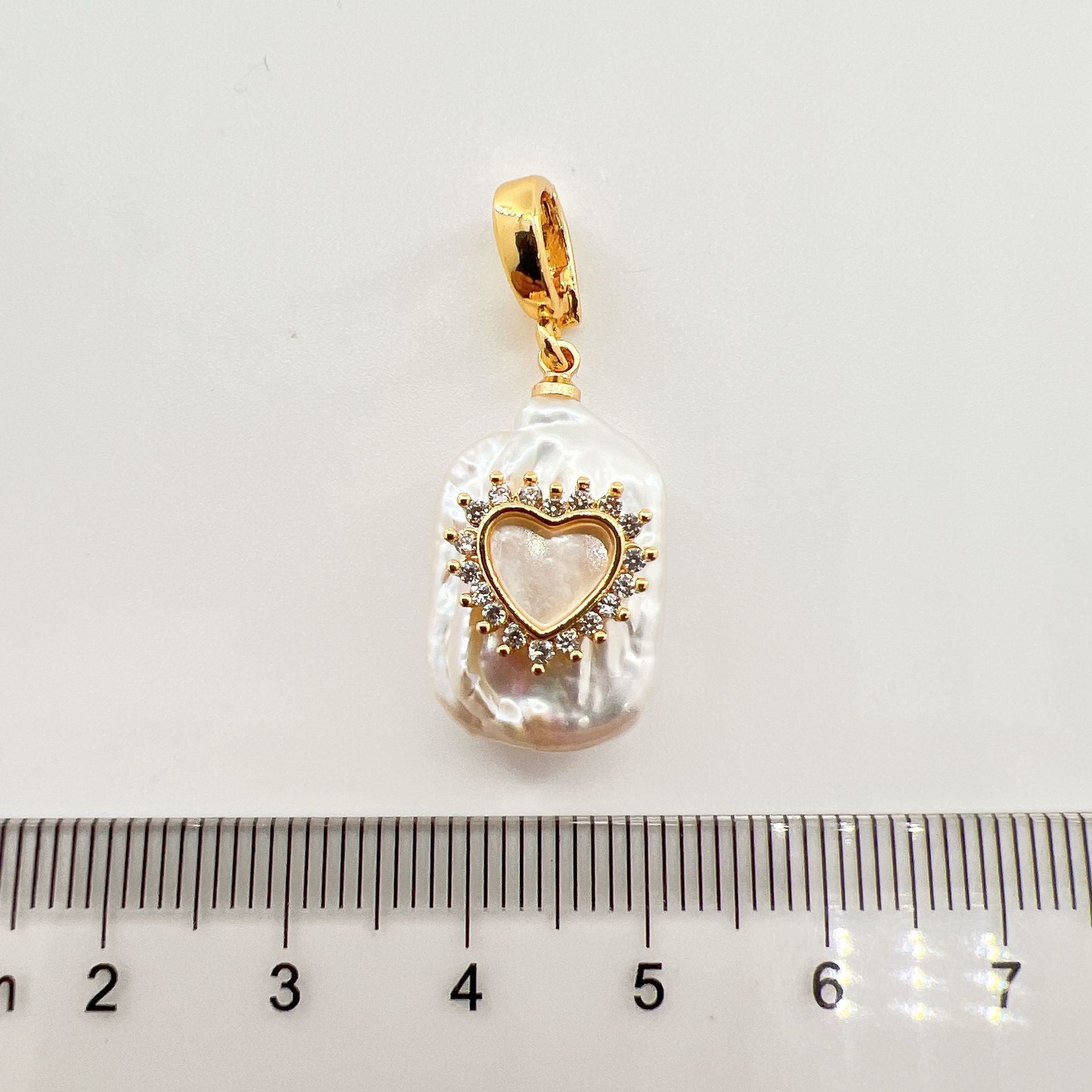 Wholesale Copper gold plated inlaid pearl shell cross butterfly heart pendant