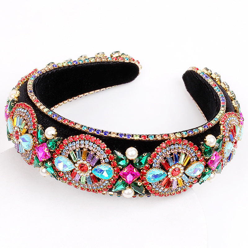 Wholesale New Vintage Crystal Rhinestone Sponge Headband