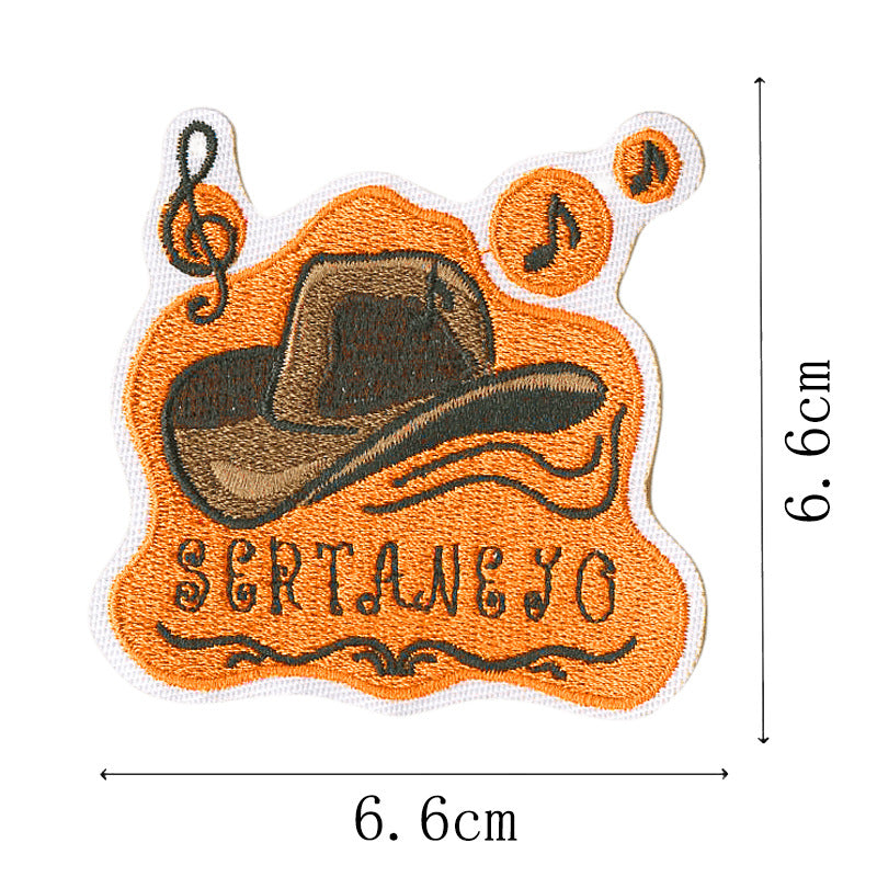 Wholesale Western Cowboy Party Cartoon Decoration Cute Patchwork Computer Embroidery Patch FS