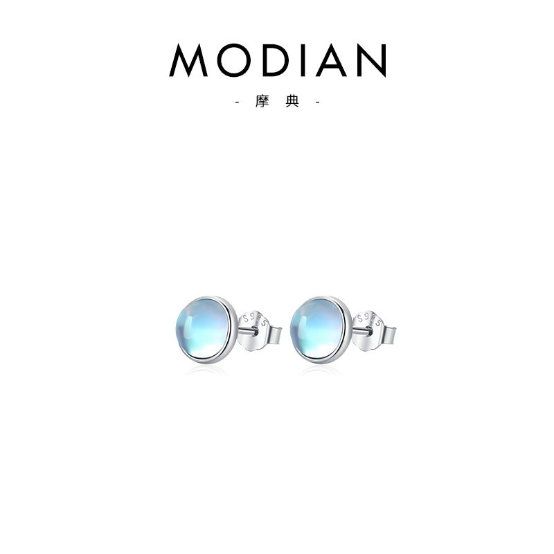 Wholesale S925 Sterling Silver Moonstone Ins Hot Sale Earrings
