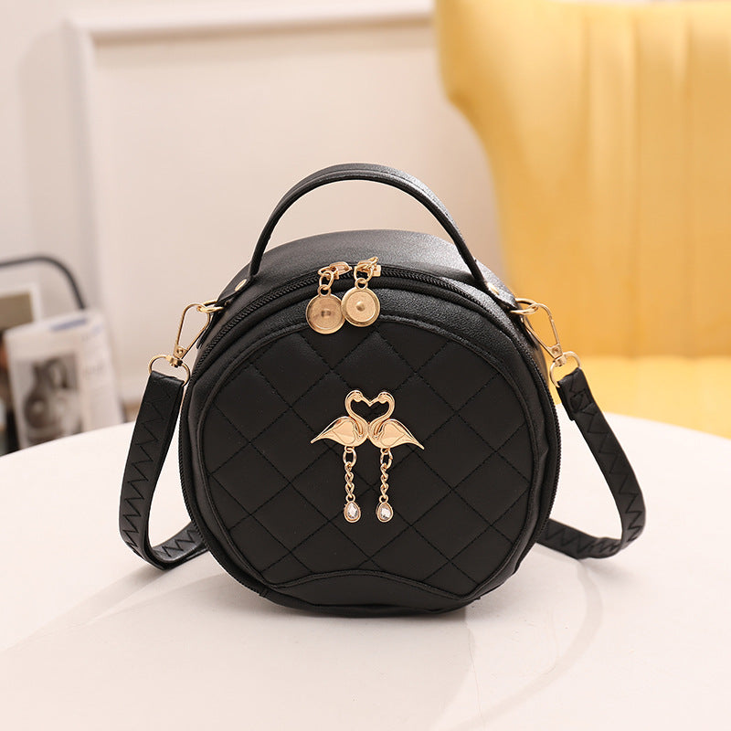 Wholesale PU Embroidered Small Round Crossbody Bags