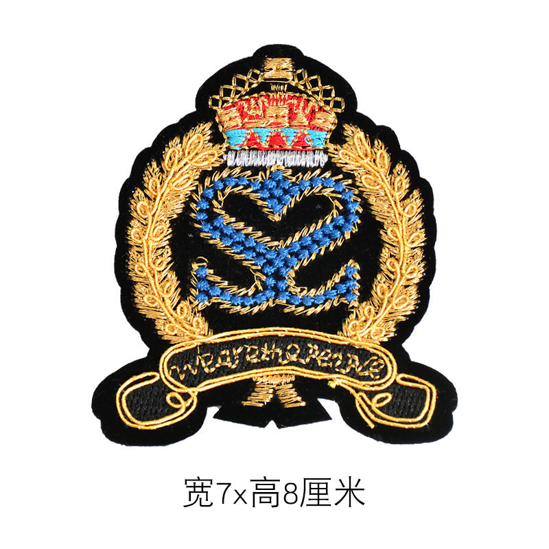 Wholesale Trendy Embroidered Beaded Bee Maple Leaf Shield Brooch Badge Pin For Women Clothing Bag Shoe Hat Decoration