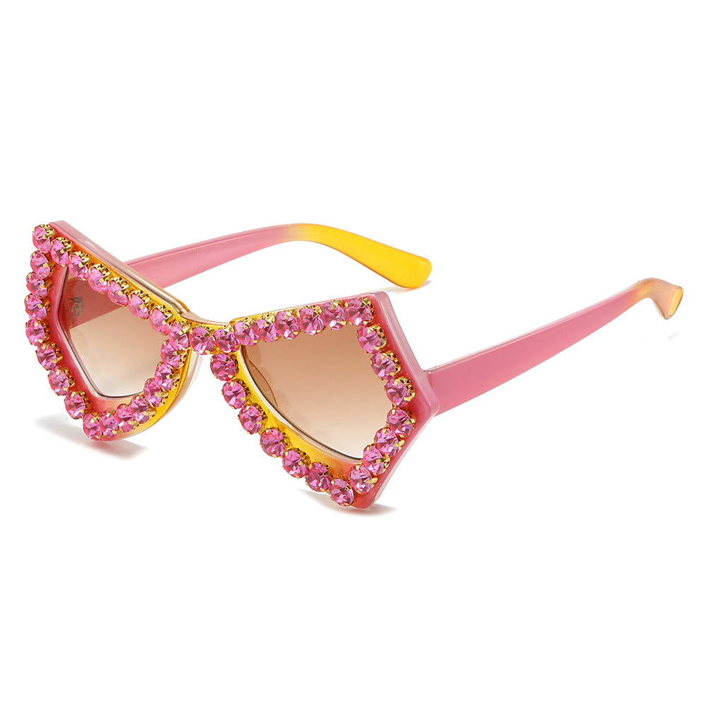 Wholesale Fashion Butterfly Inlaid Handmade Rhinestone Sunglasses