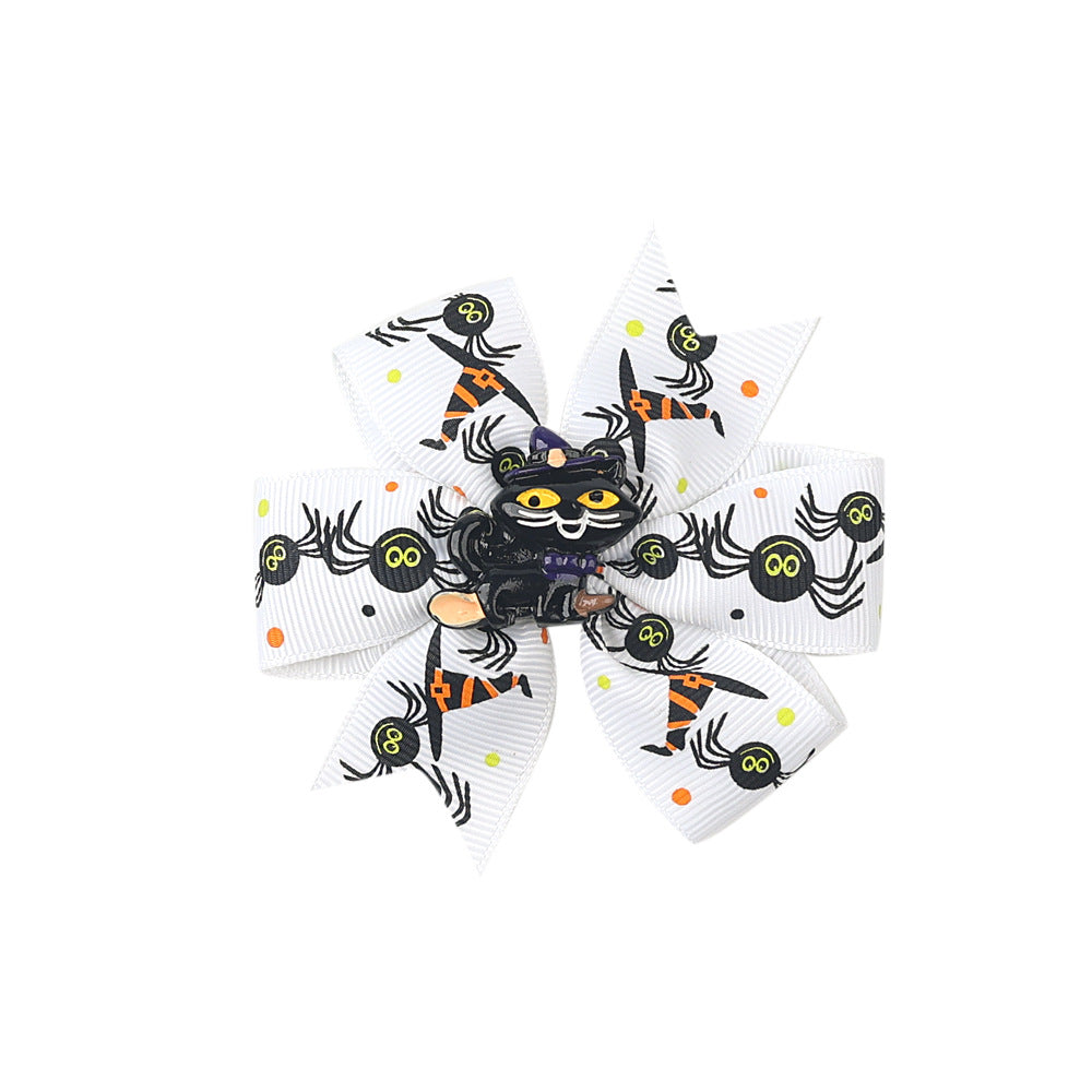 Wholesale Halloween Three-layer Swallowtail Bow Duckbill Edging 20 Colors Children's Headdress Hair Clips