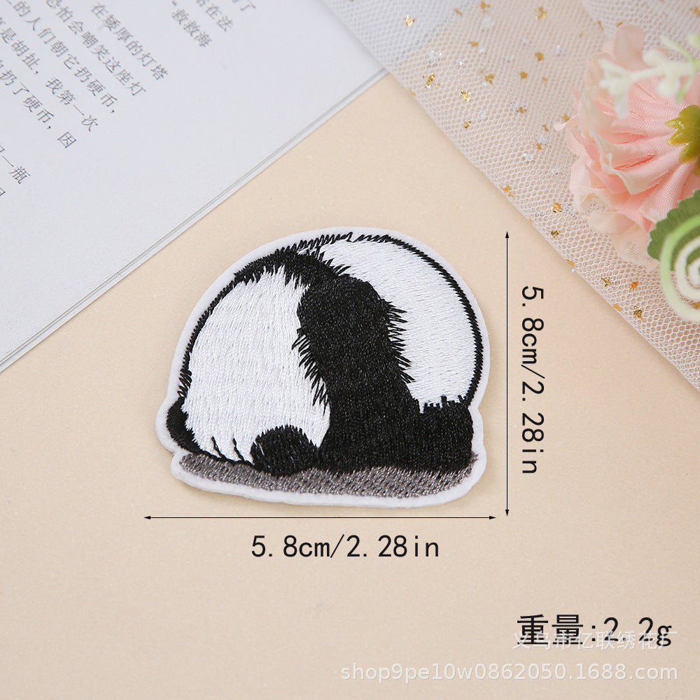 Wholesale Cartoon Panda Embroidery Clothing Hole Patch