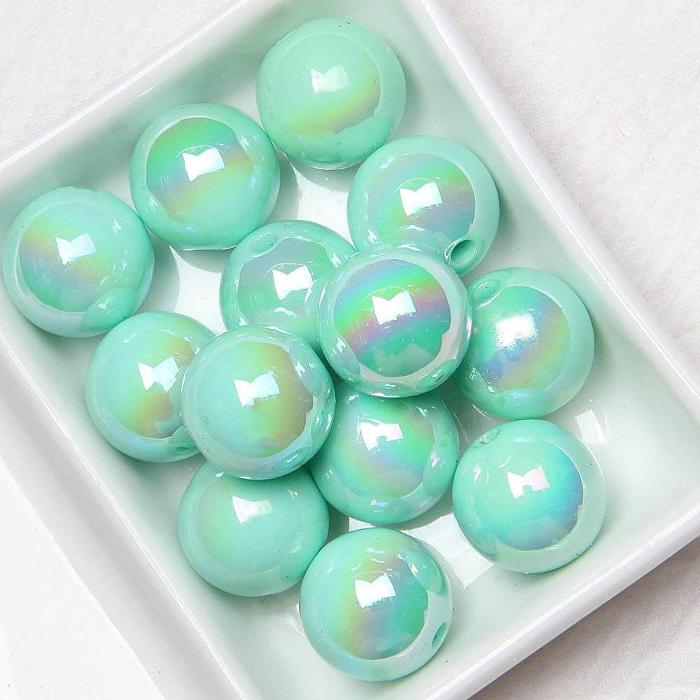 Wholesale 20pcs acrylic plated color beaded hand-painted beads ovules diy