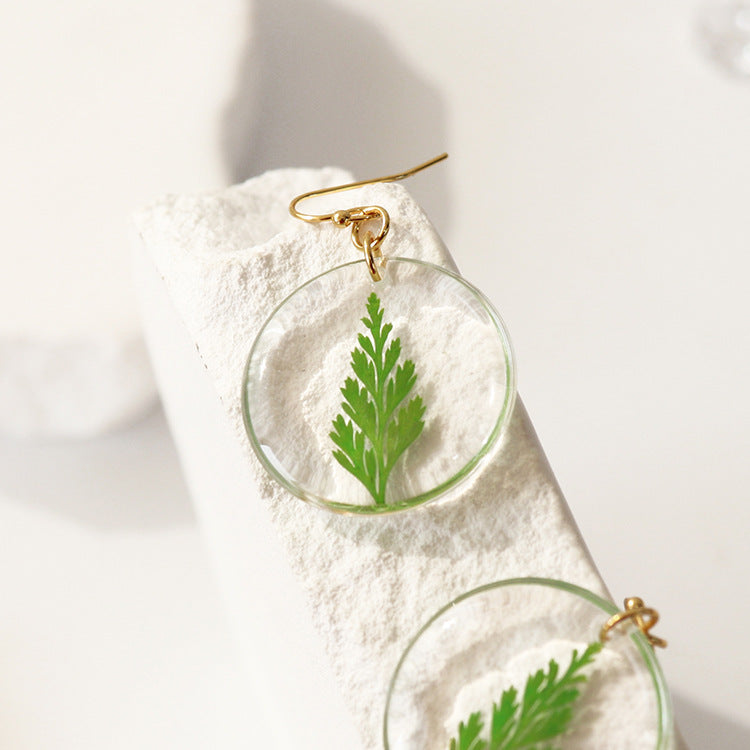 Wholesale 6pcs Everlasting Flower Forget-me-not Round Epoxy Color Earrings