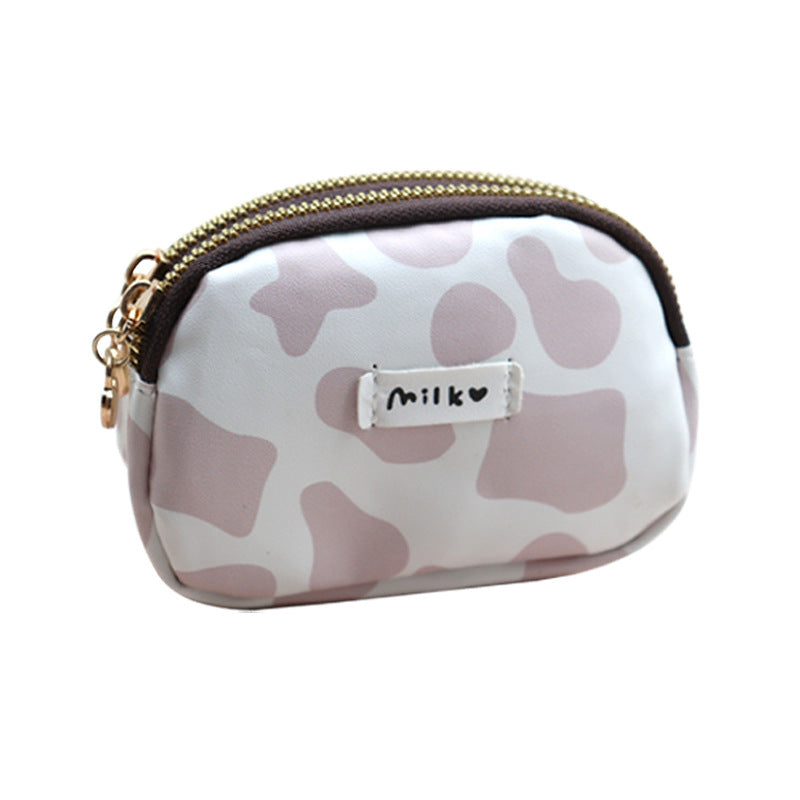 Wholesale Cute Cow Mini PVC Double Zipper Zero Wallet
