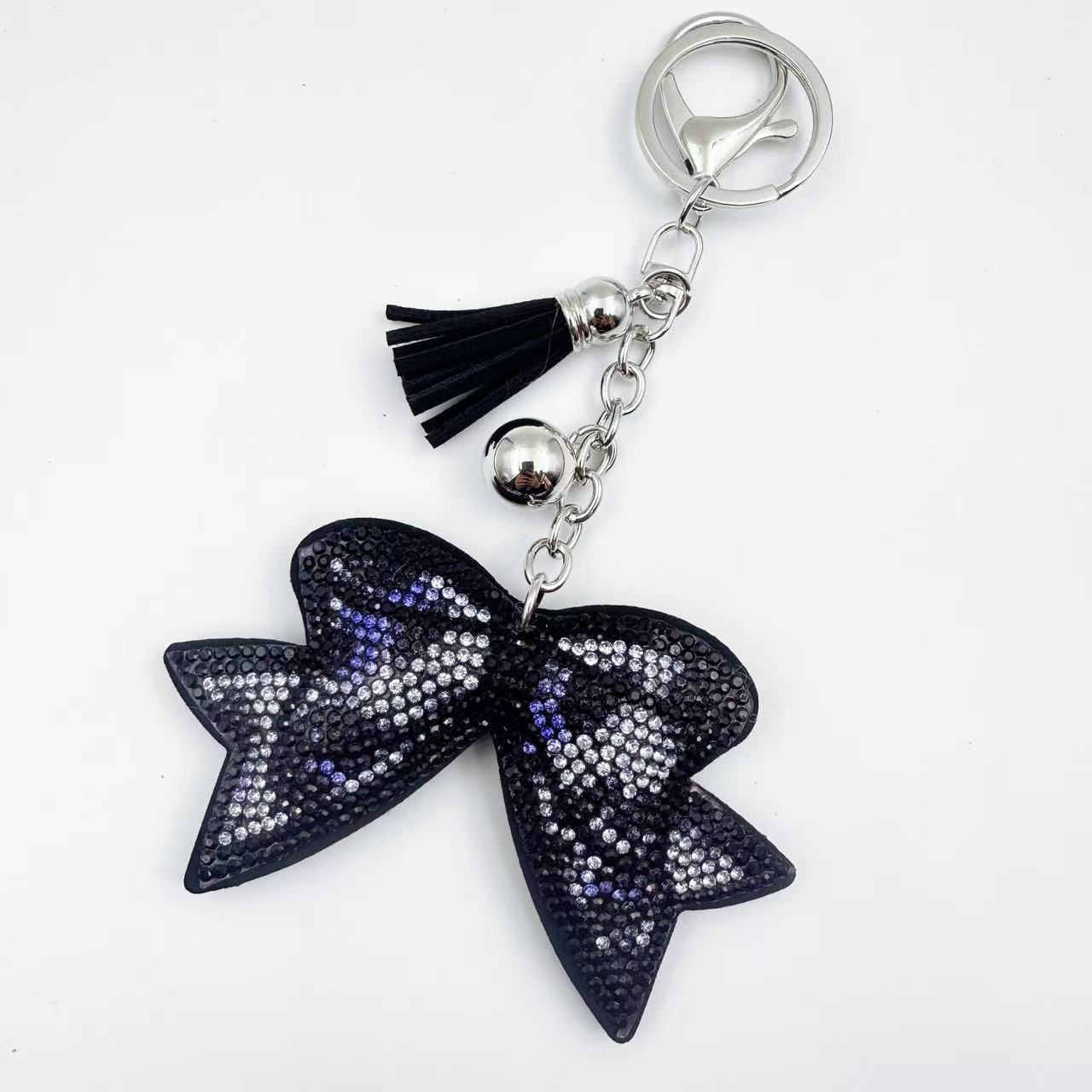 Wholesale 6pcs Creative Diamond Leopard Print Keychain