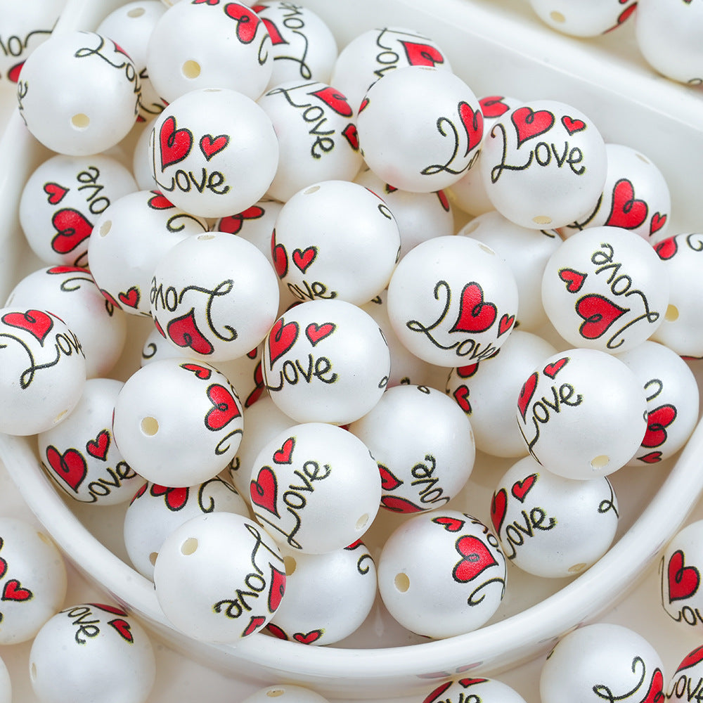 Wholesale 10pcs Colorful Love Love Acrylic Beads