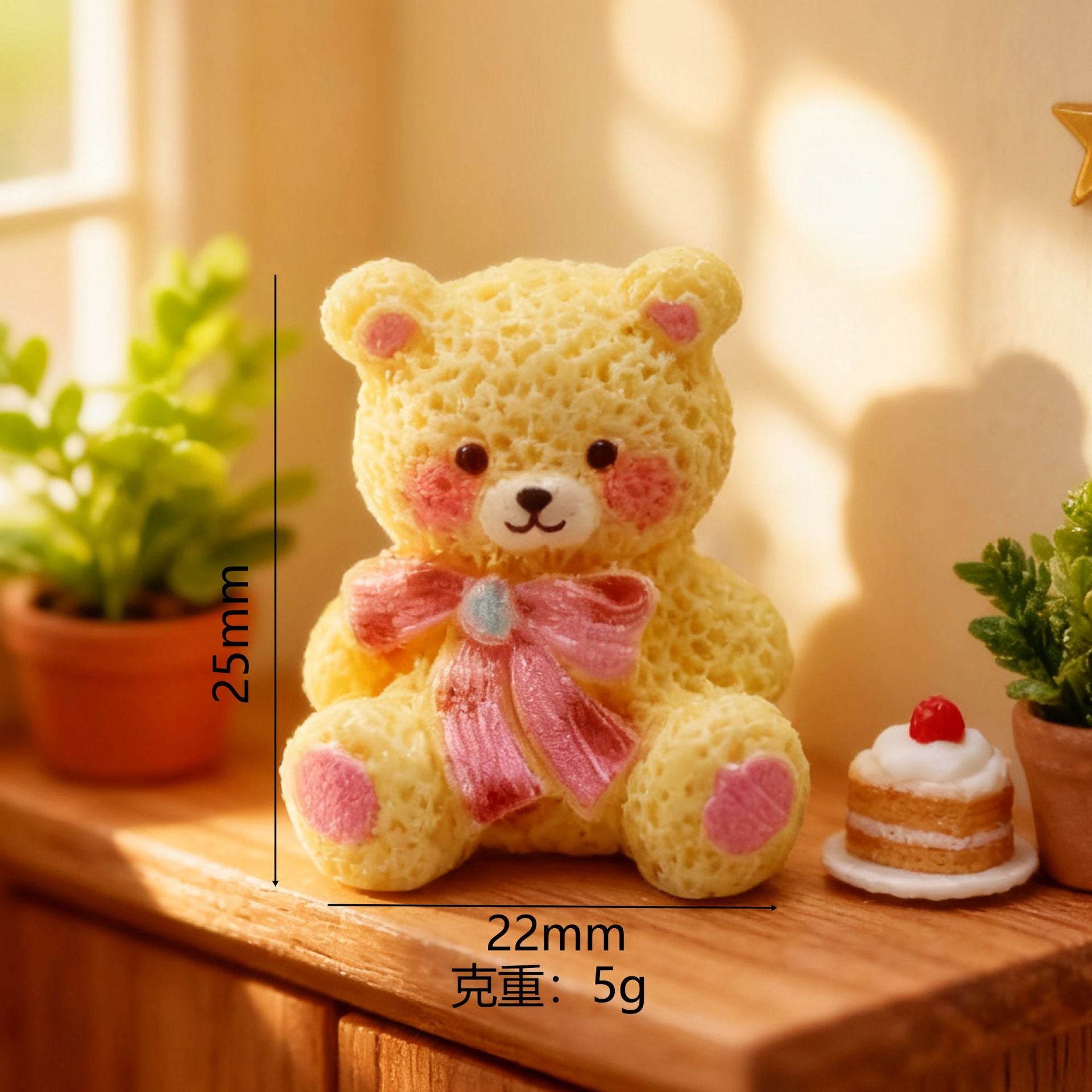 Wholesale 10pcs Cute Bow Bear  Mini Doll Miniature Scene Ornaments  Doll Accessories