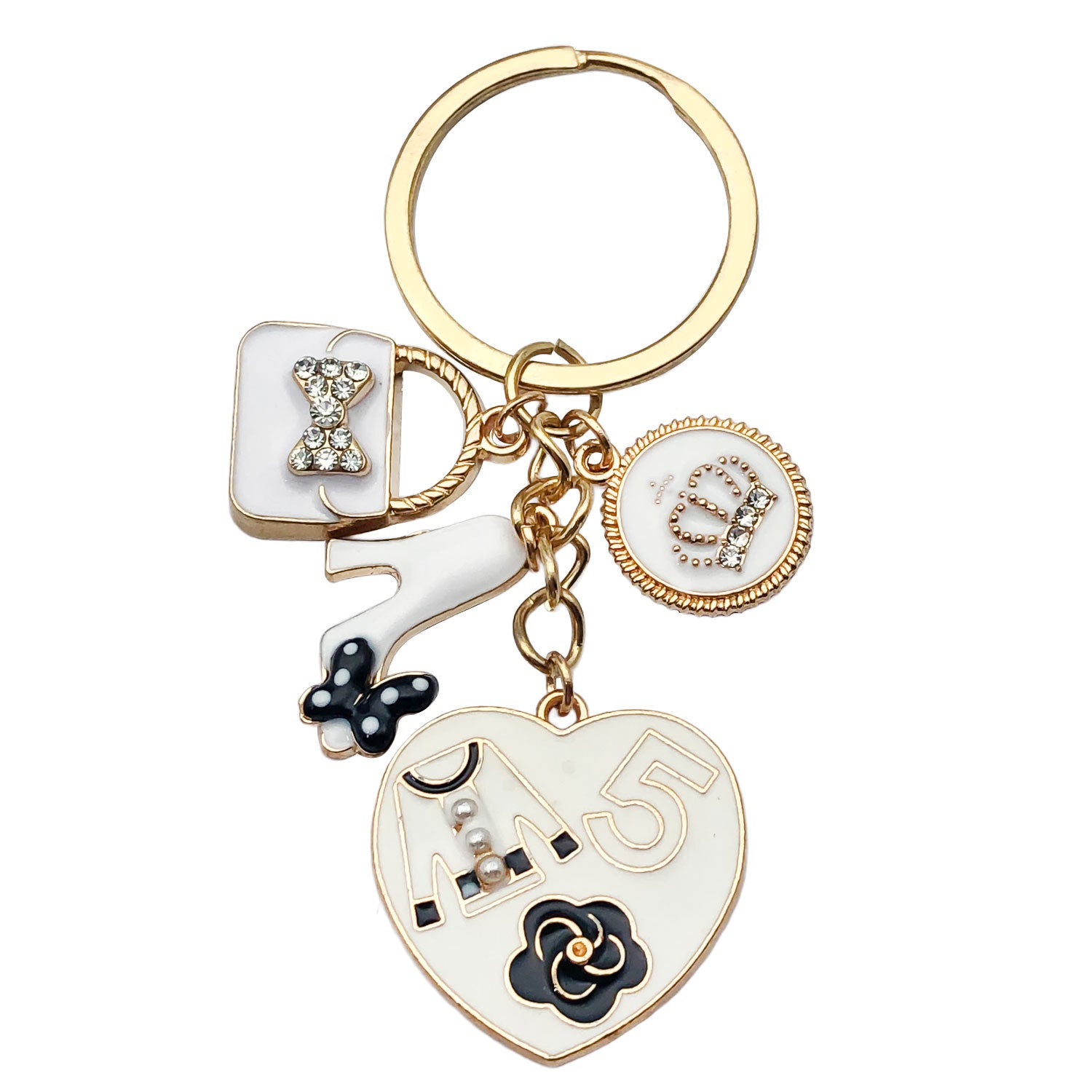 Wholesale Lipstick High Heels Red Wine Glass Alloy Keychain