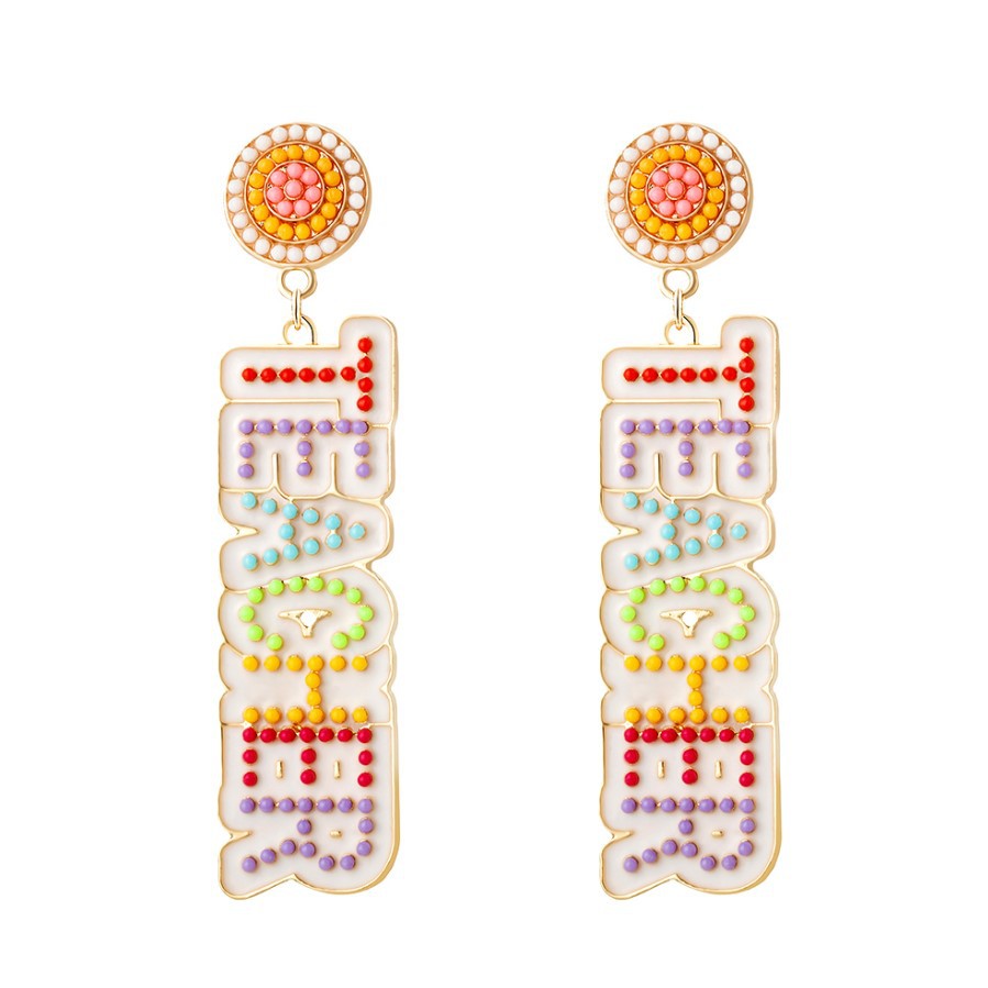 Wholesale Candy Rice Ball Teacher's Day Apple Earrings