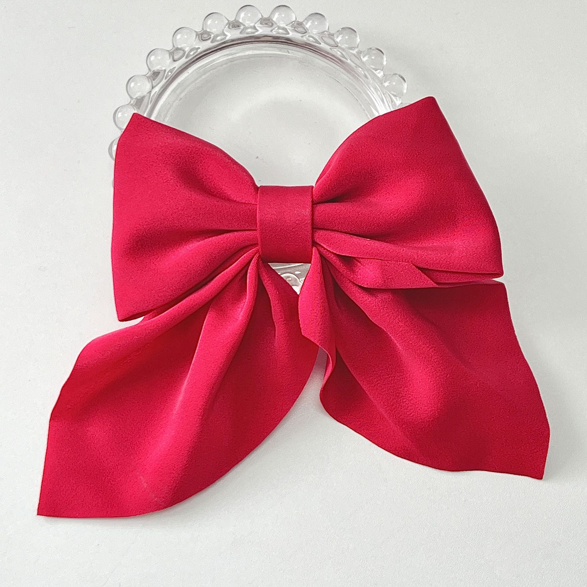 Wholesale Solid Color Fabric Sweet Bow Hair Clip