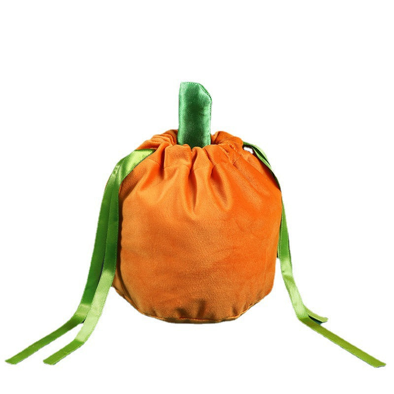 Wholesale Halloween Velvet Drawstring Pumpkin Candy Bag Pumpkin Bag Party Candy Bag Decorative Candy Bag Velvet Bag