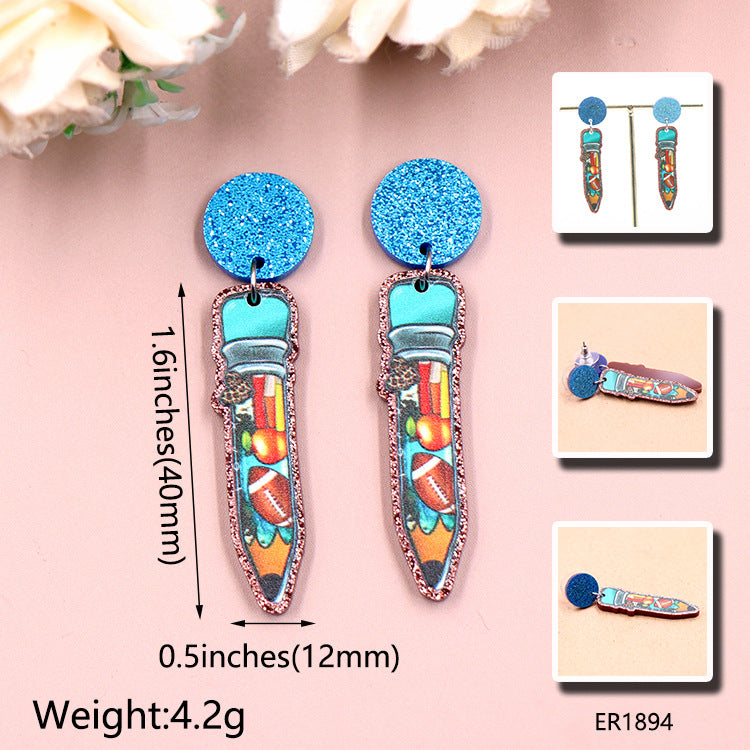 Wholesale Amazon Baseball Book Apple Personality Pencil Earrings
