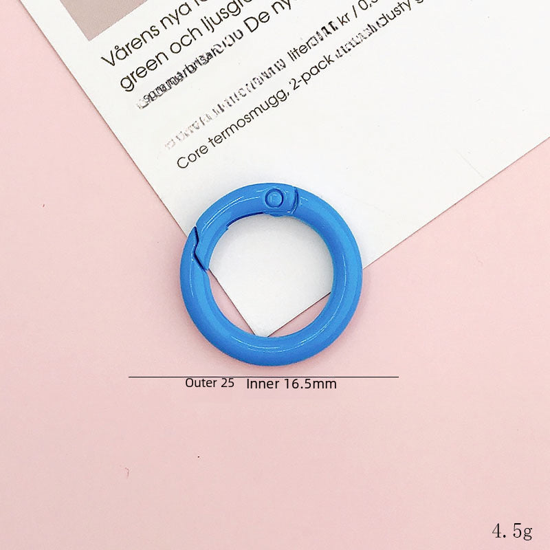 Wholesale 10pcs  New 25mm Spring Ring diy Jewelry Accessories Candy Color Baking Paint Open Ring Hardware Keychain Accessories