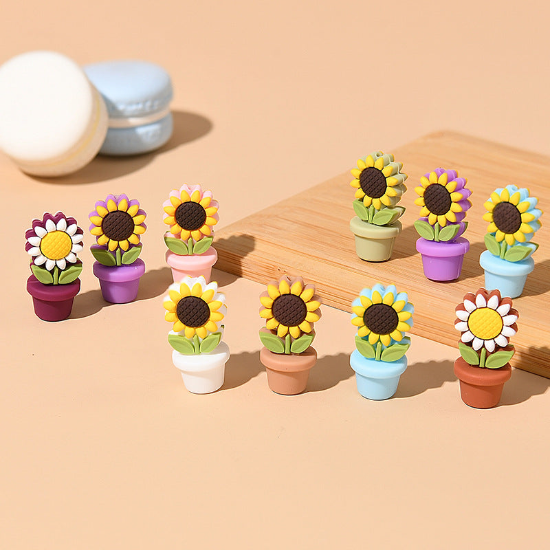 Wholesale 20PCS Sunflower DIY Silicone Beads