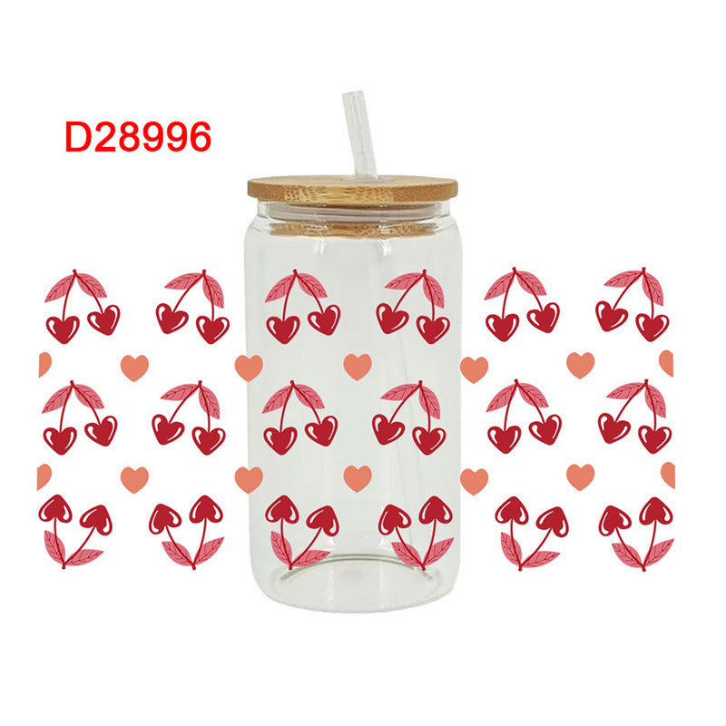 Wholesale Pink Love Valentine's Day 16oz Cup UV DTF Wraps