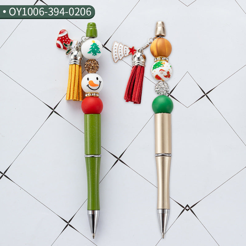 Wholesale beaded pens Christmas Beaded Pen DIY Stationery Tassel Glue Beads