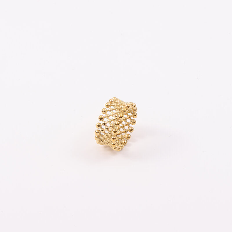 Wholesale 18k Gold Small Round Beads Matrix Arrangement Ring