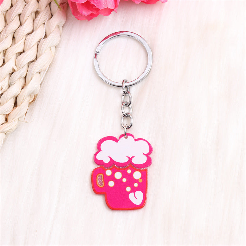Wholesale Valentine's Day Dwarf Horseshoe Sweater Hat Acrylic Keychain