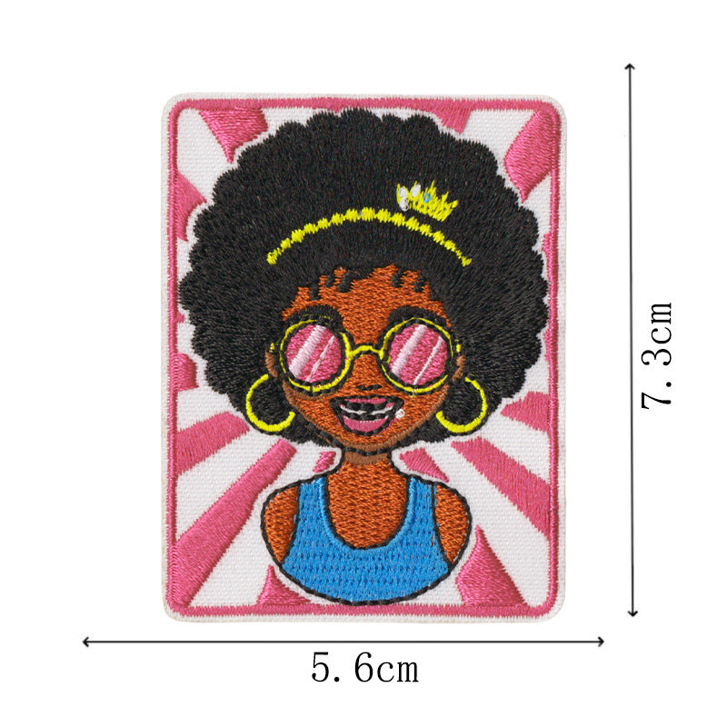 Wholesale Embroidered Patch With Black Independence Day Design Sew On Decorative Badge For Coats Casual Craft Supply For Resale