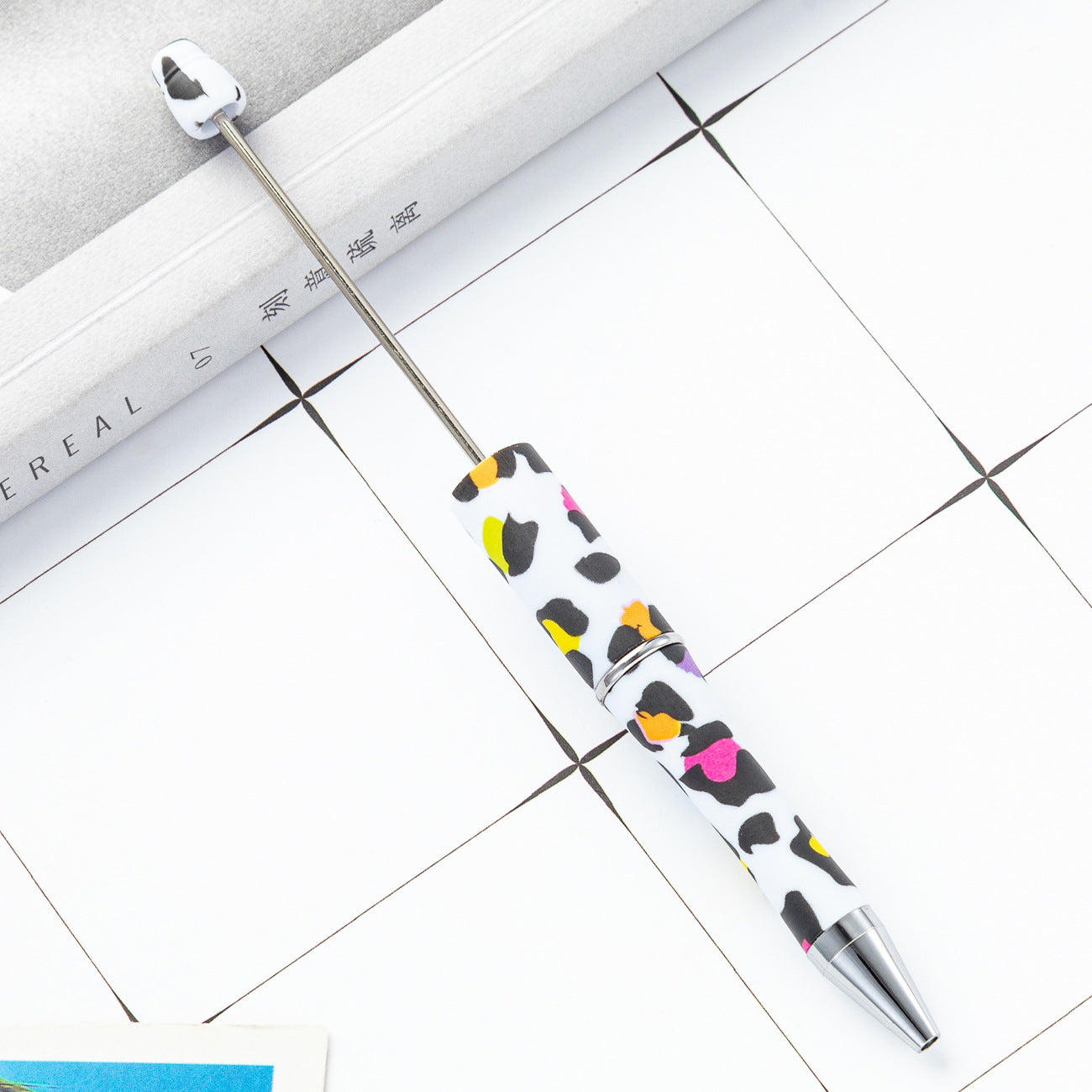 Wholesale 1000pcs Beadable Pens Cow Print Leopard Print Christmas Plastic Pen DIY for Beaded