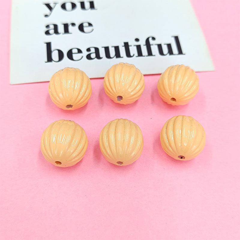 Wholesale 100pcs/Pack Baked Paint Pumpkin 16mm Macaron DIY Handmade Acrylic Beads