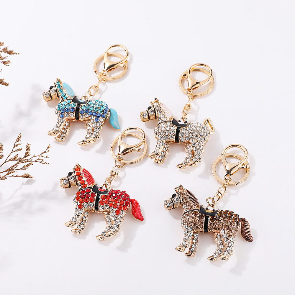 Wholesale Rhinestone Zodiac Keychain Horse Alloy Inlaid with Rhinestones