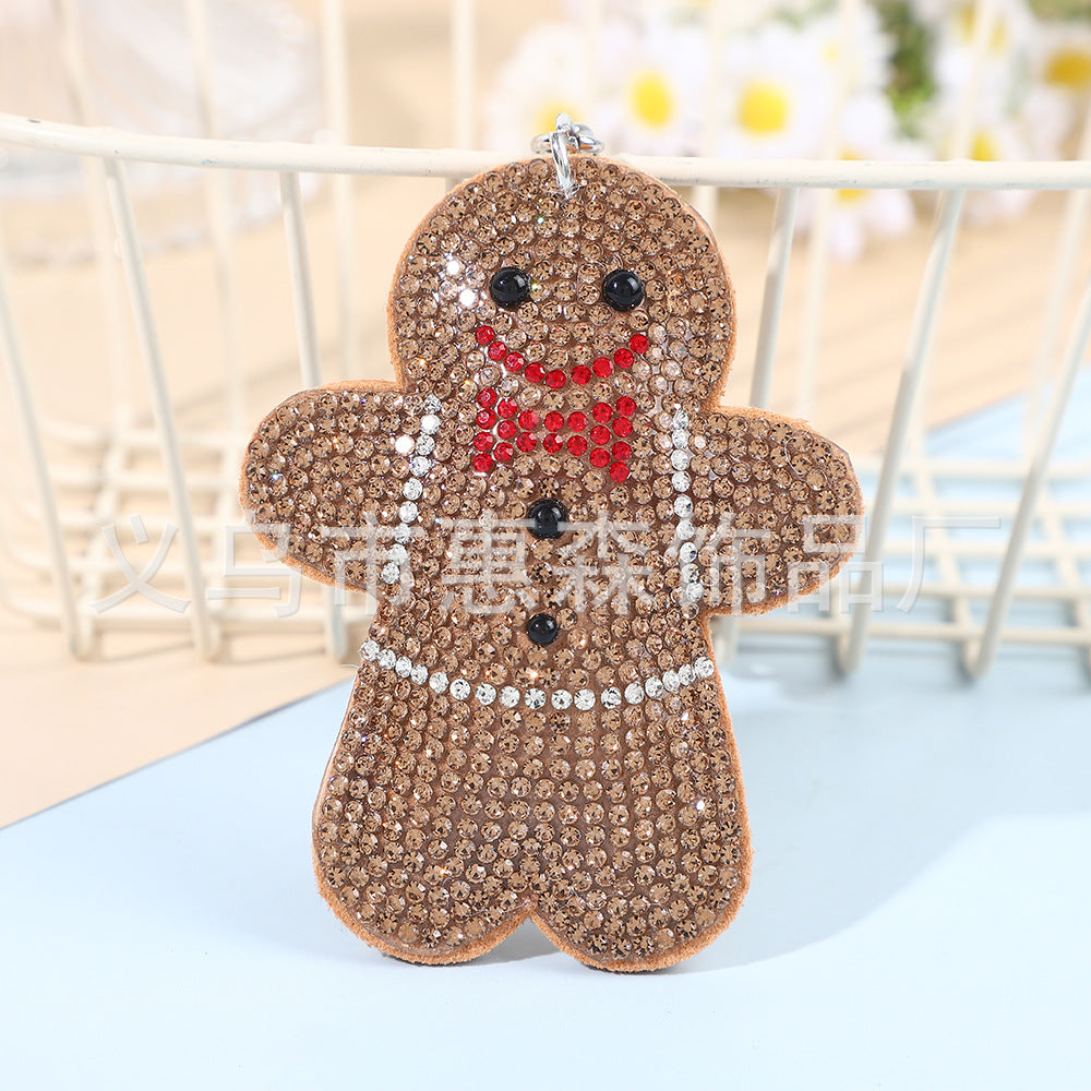 Wholesale 4pcs Diamond studded cartoon Rhinestone Keychain