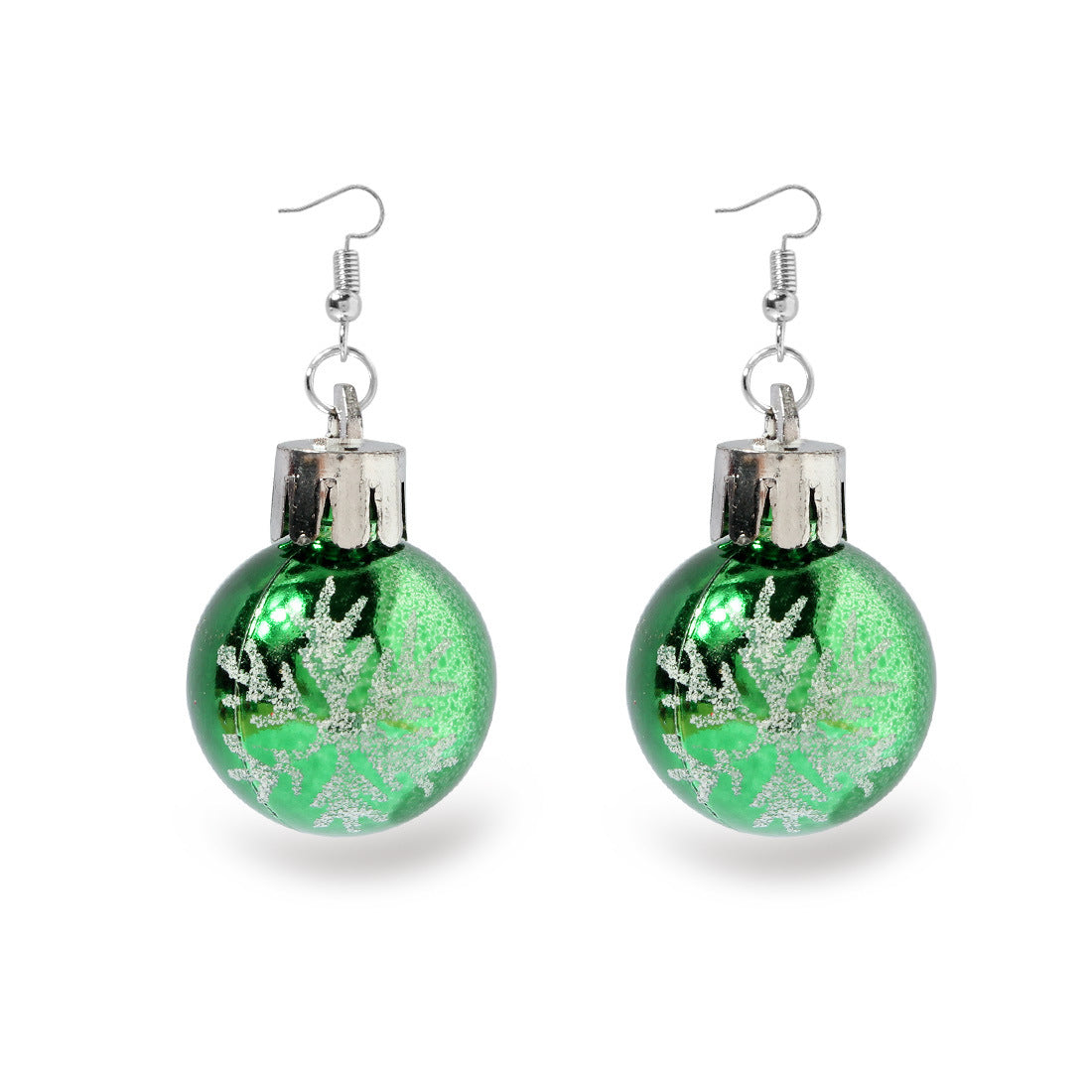 Wholesale Christmas Glitter Electroplated Ball Earrings
