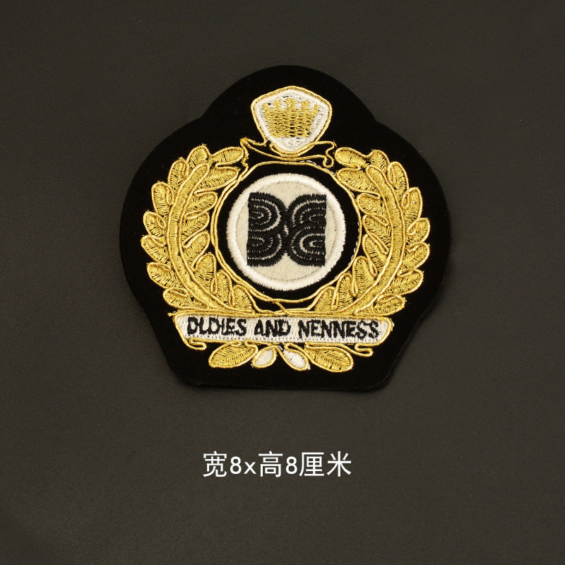 Wholesale Embroidered Metal Crown Badge Patch Pinless Clothing Accessory For Chic Everyday Wear