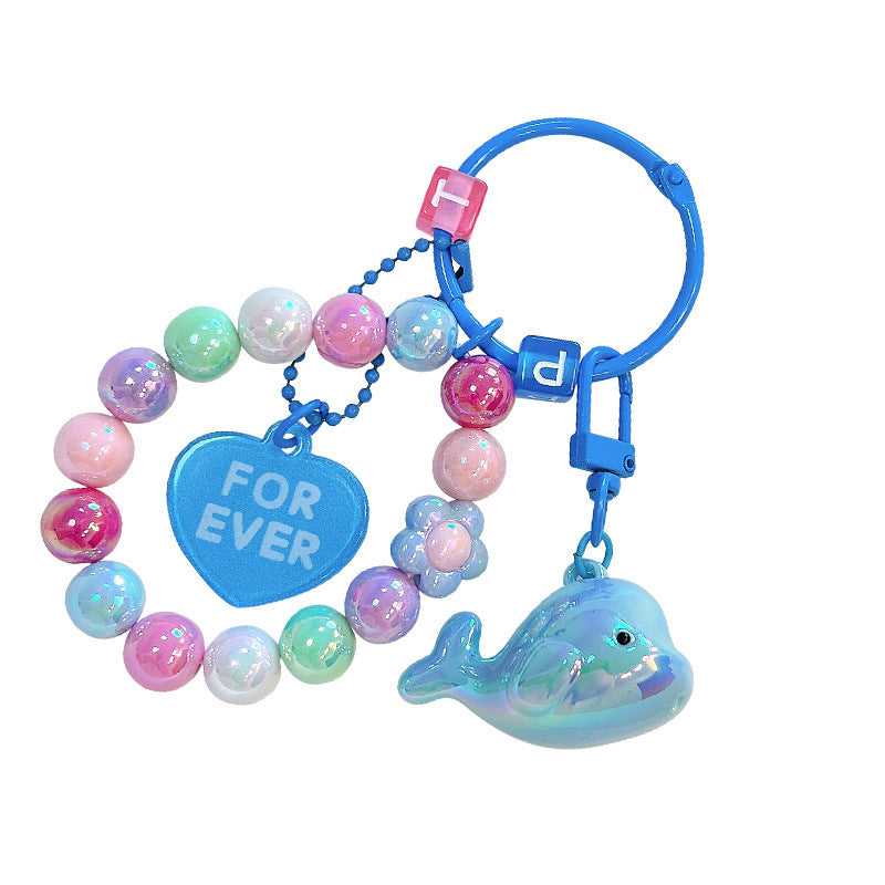 Wholesale Fresh Color Galvanized Ocean Dolphin Acrylic Keychain