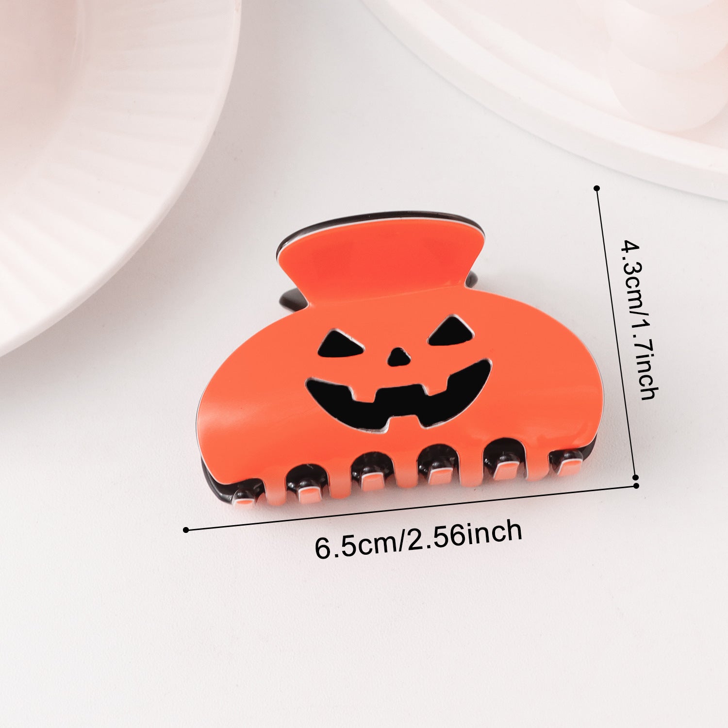 Wholesale Festive  Pumpkin Skull Claw Clip Black And Orange Shark Clip For Women Party Hair Accessory