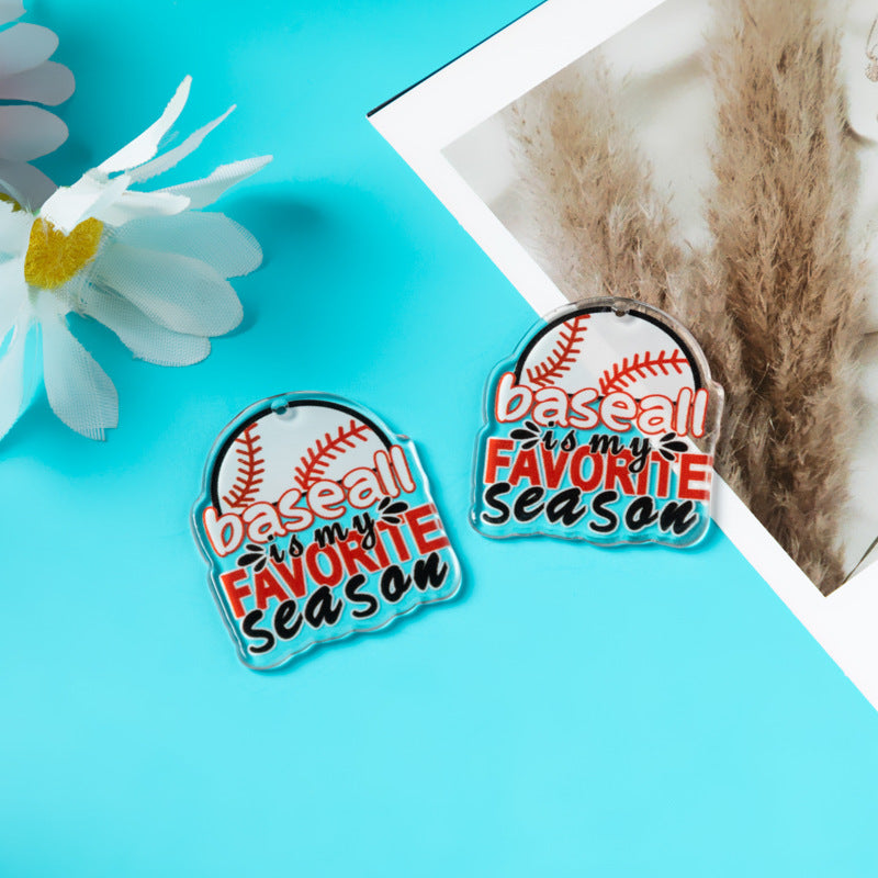 Wholesale 10pcs Acrylic DIY Double-sided Color Matching Letters Football Accessories