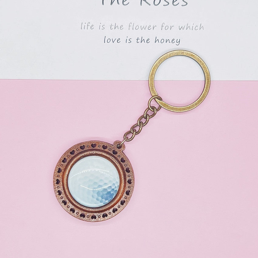 Llavero de béisbol de fútbol de madera al por mayor