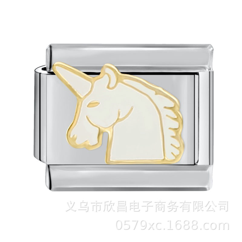 Wholesale Italian Charm Bracelet 9mm DIY Disassembly Stainless Steel Retro Brace Bracelet