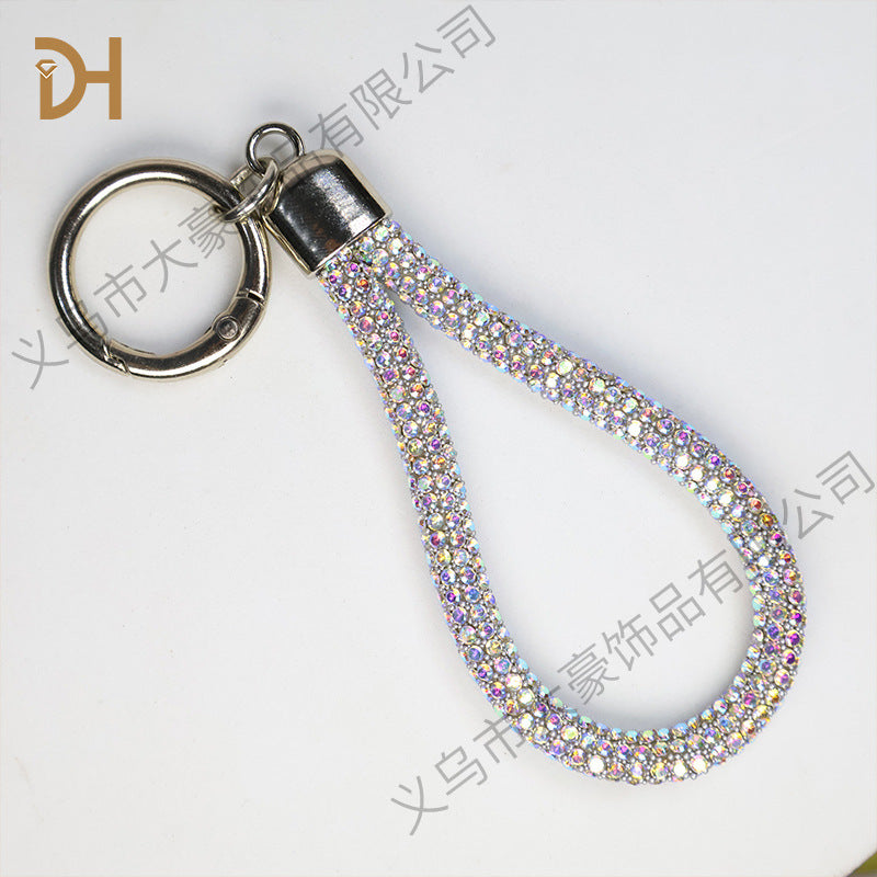 Wholesale Colorful Rainbow Diamond Pendant Rhinestone Keychain