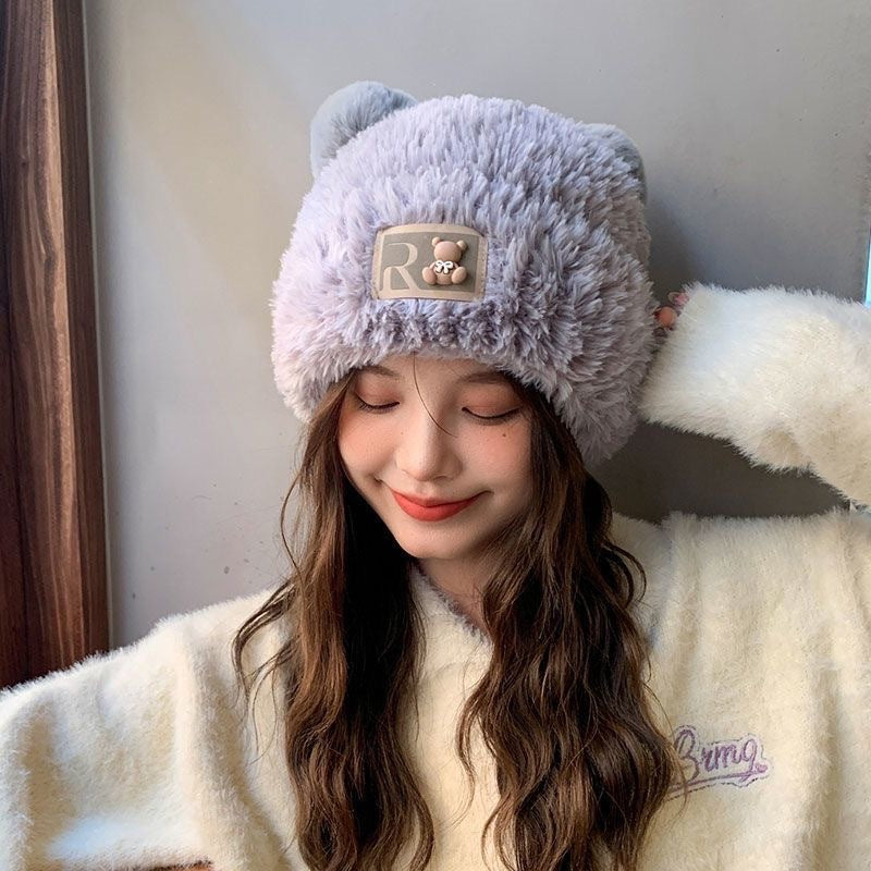 Wholesale  Knitted Hat with Fleece Large Head Circumference Beanie